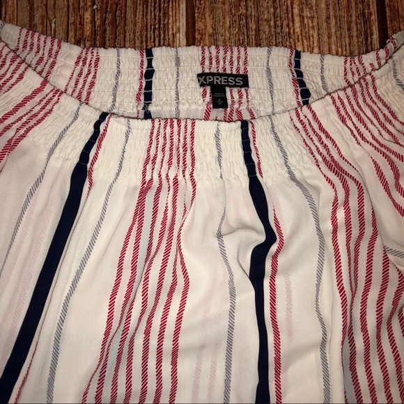 EXPRESS striped off the shoulder top - Picture 3 of 5